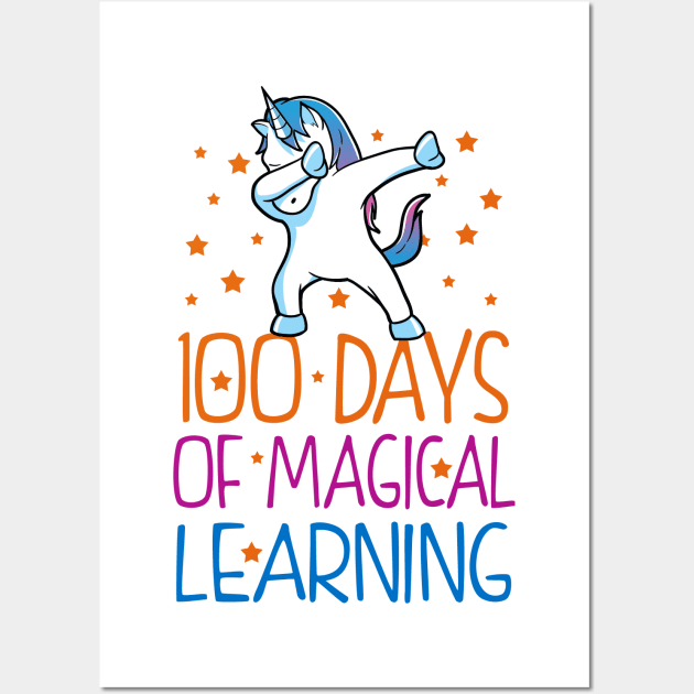 100 Days Of School Cute T-shirt Wall Art by KsuAnn